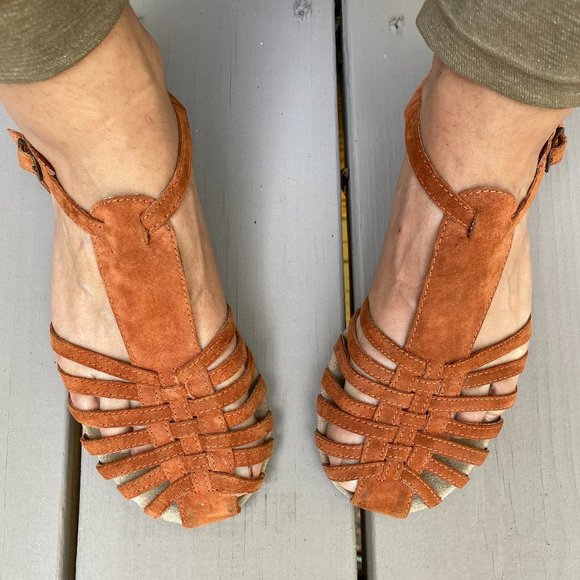 Orange Suede Sandals - Picture 2 of 6
